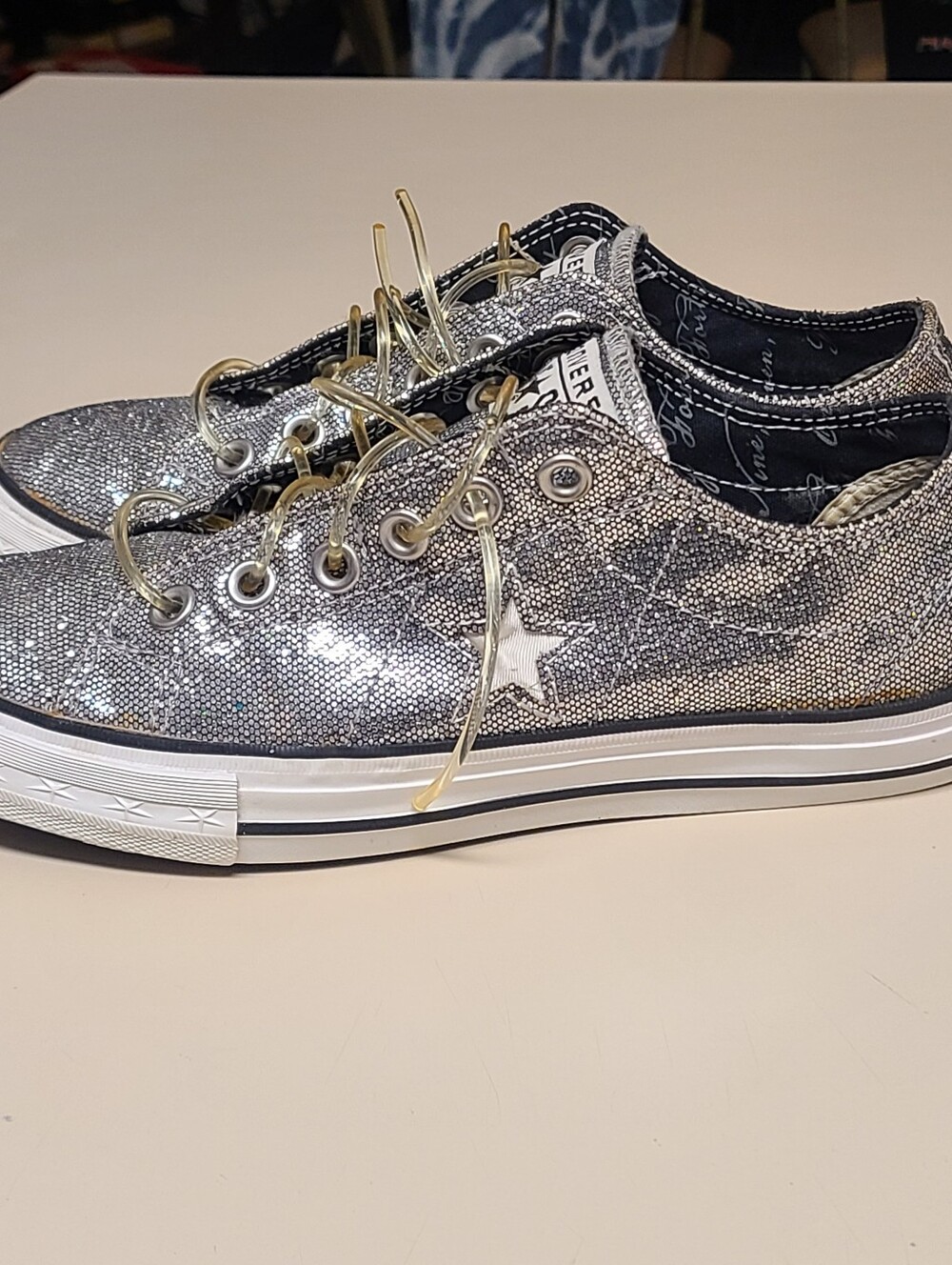 Converse One Star a Glitter slip on casual sneakers size 8 - Picture 5 of 10